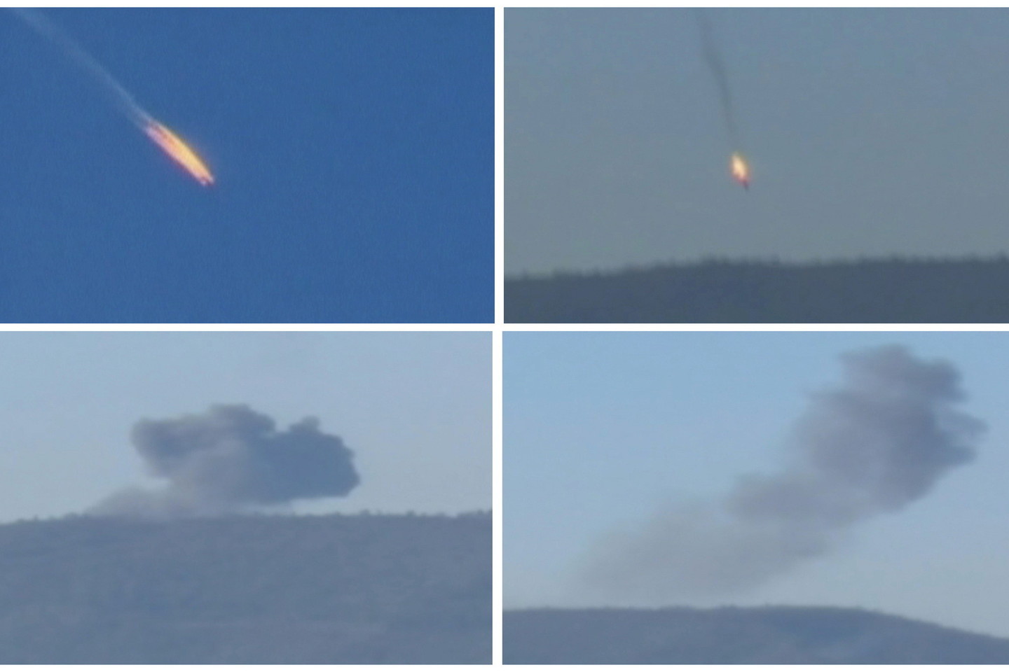 Antradienį Turkijos oro erdvėje numuštas rusų karinis lėktuvas.<br>Reuters/ AFP/ Scanpix Nuotr.