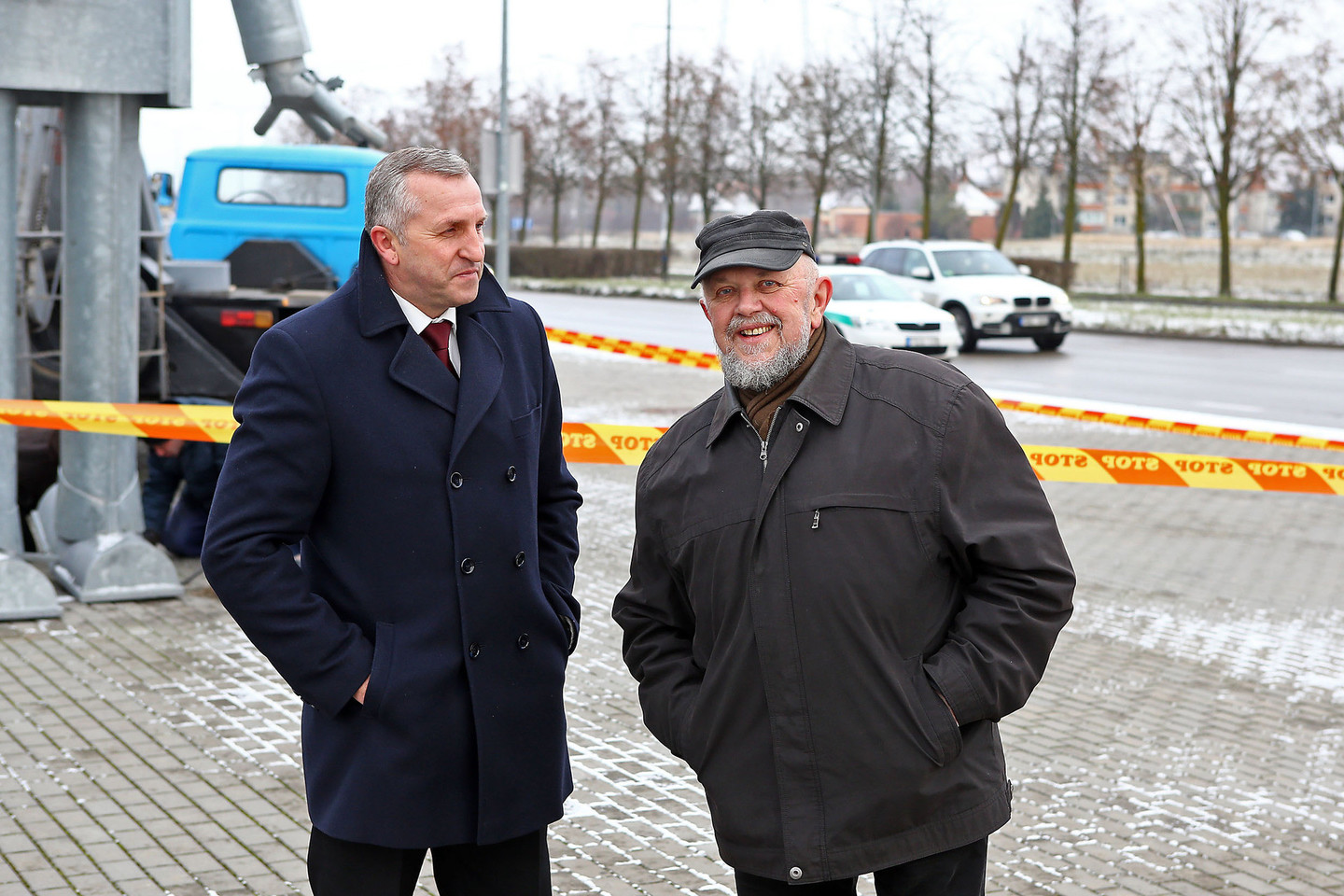 Dizaineris V.Puronas (dešinėje) ir tarybos narys G.Vyšniauskas.<br>G.Šiupario nuotr.