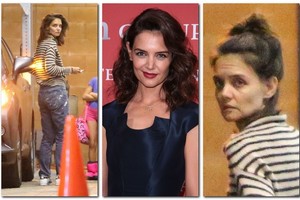 Katie Holmes be makiažo – sunkiai atpažįstama