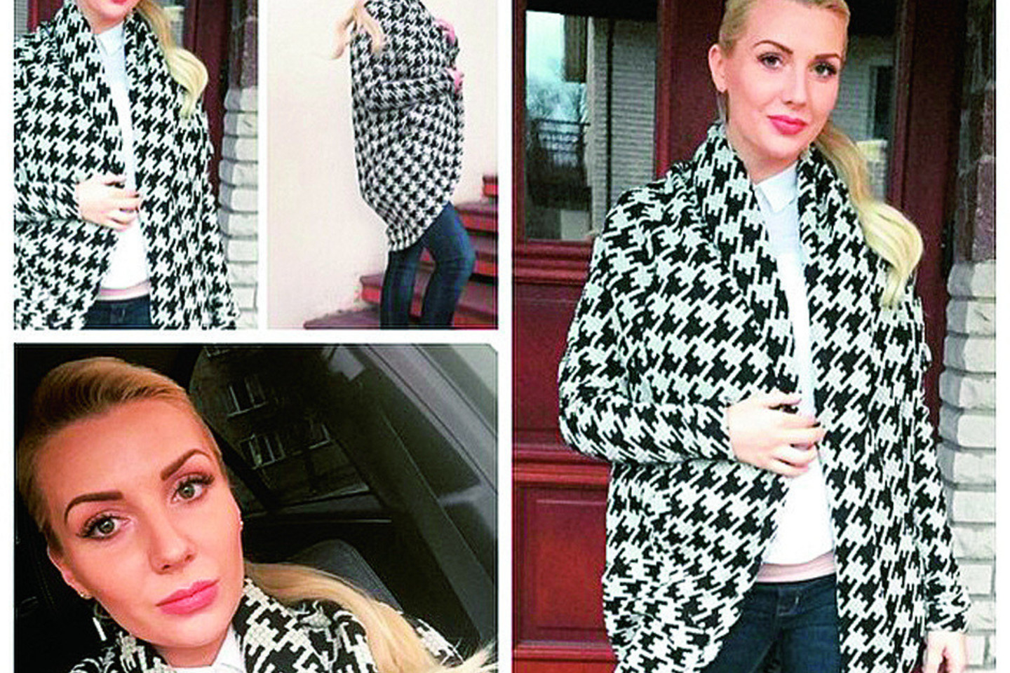 „Va kokį gražų ir šiltą megztuką man parūpino vyras“, – vyro dovana džiaugėsi besilaukianti dainininkė Monika Šedžiuvienė.<br>Asmeninio albumo nuotr.