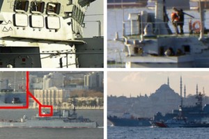 Turkija piktinasi dėl ginkluoto kario rusų laive nuotraukų