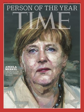 Žurnalas „Time“ metų žmogumi paskelbė Vokietijos kanclerę Angelą Merkel.<br>AP nuotr.