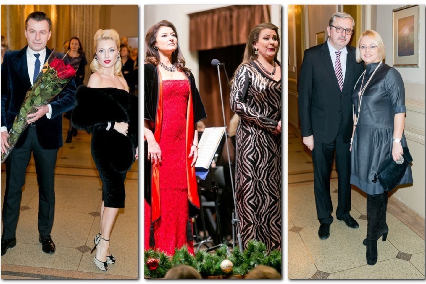 Iš kairės: verslininkai Natalija ir Sigitas Martinavičiai, Montserrat Marti, Nomeda Kazlaus, LRT vadovas Audrius Siaurusevičius su žmona Ingrida.