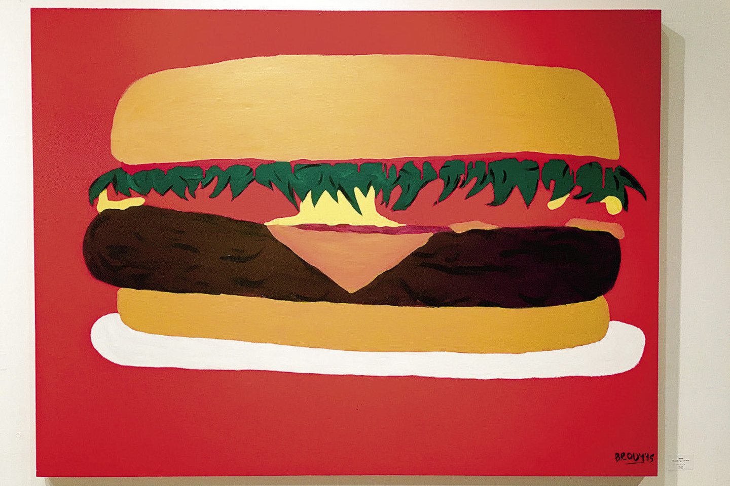Adrieno Brody akriliniais dažais ant drobės nutapytas paveikslas „Sūrainis ant lėkštės“