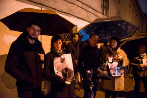 Prieš metus sumuštam T.Dobrovolskiui atminti – skėčių akcija