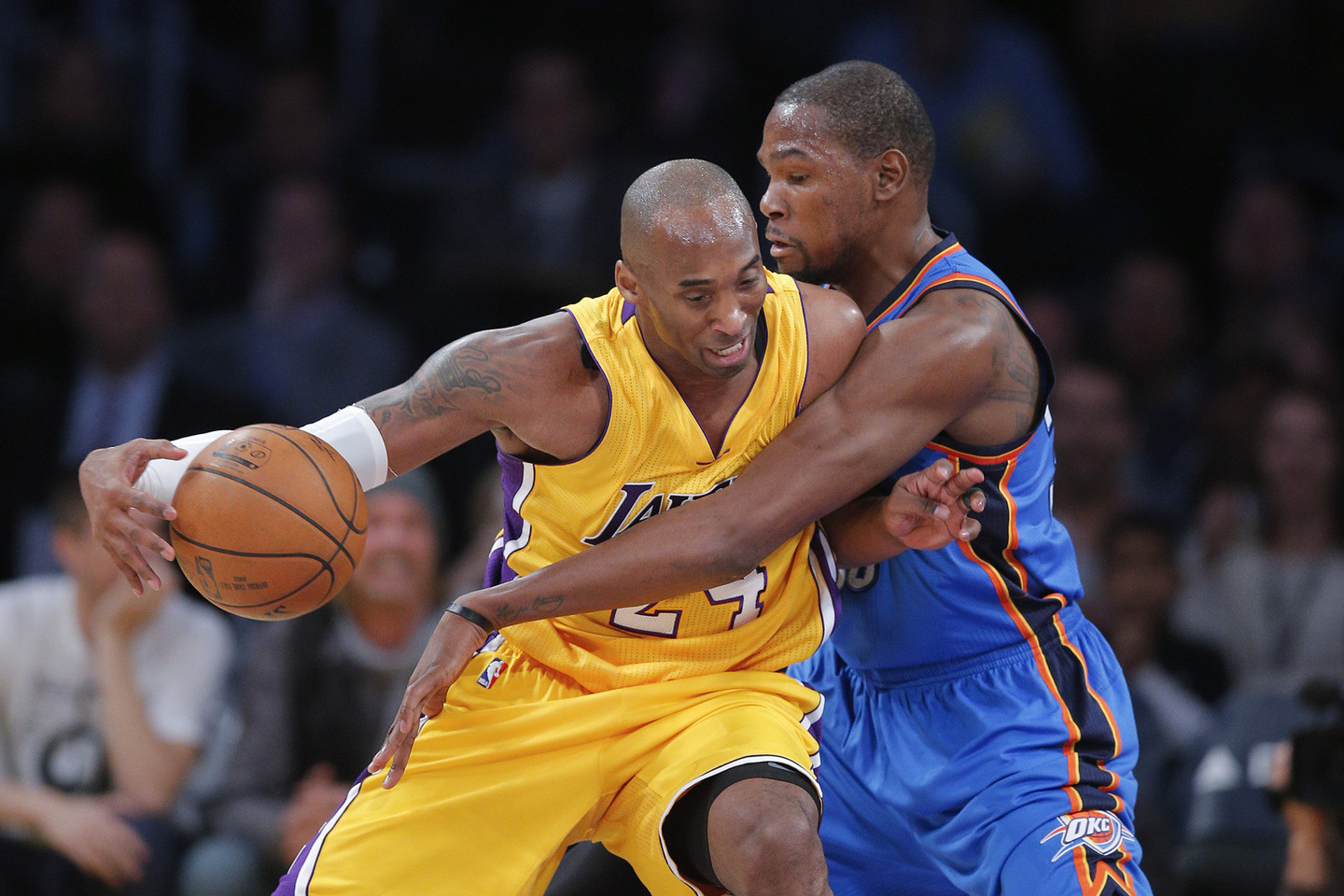 „Thunder“ ir „Lakers“ mačas.<br>AP nuotr.