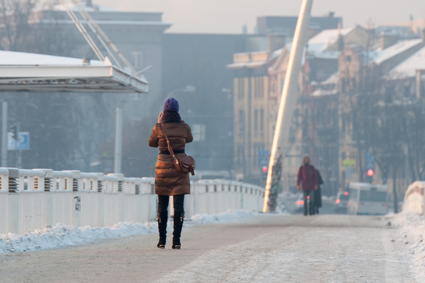 Šalčio sukaustytas rytas Vilniuje.<br>V. Ščiavinsko nuotr.