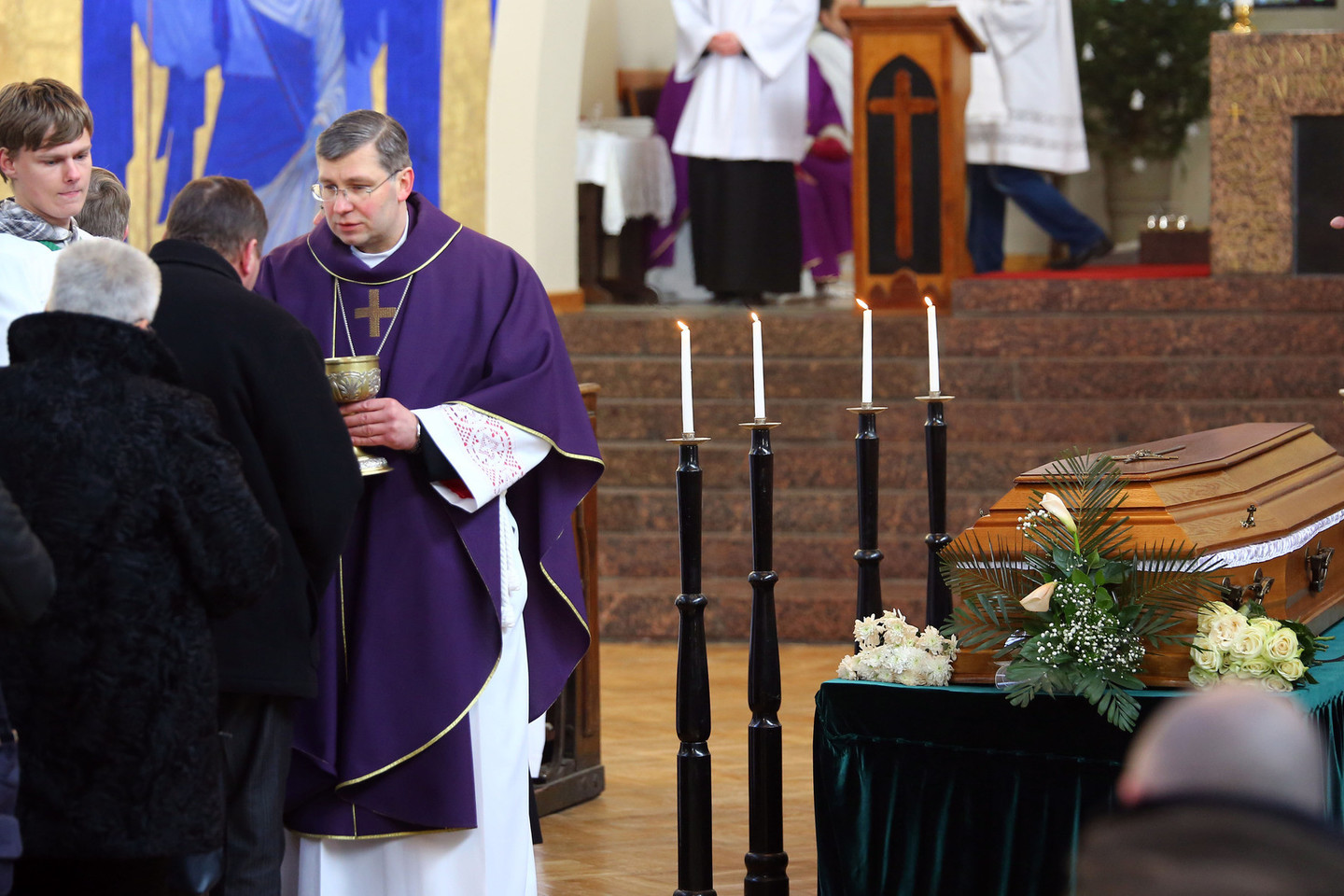 Trečiadienį į paskutinę kelionę išlydėtas vyskupo K.Kėvalo tėvas A.Kėvalas.<br>P.Mantauto nuotr.
