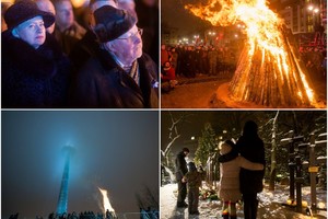 Vilniuje – atminimo laužai, prie Seimo – V. Landsbergio kalba