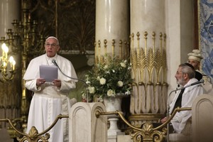 Popiežius sinagogoje kalbėjo apie krikščionių ir žydų ryšius