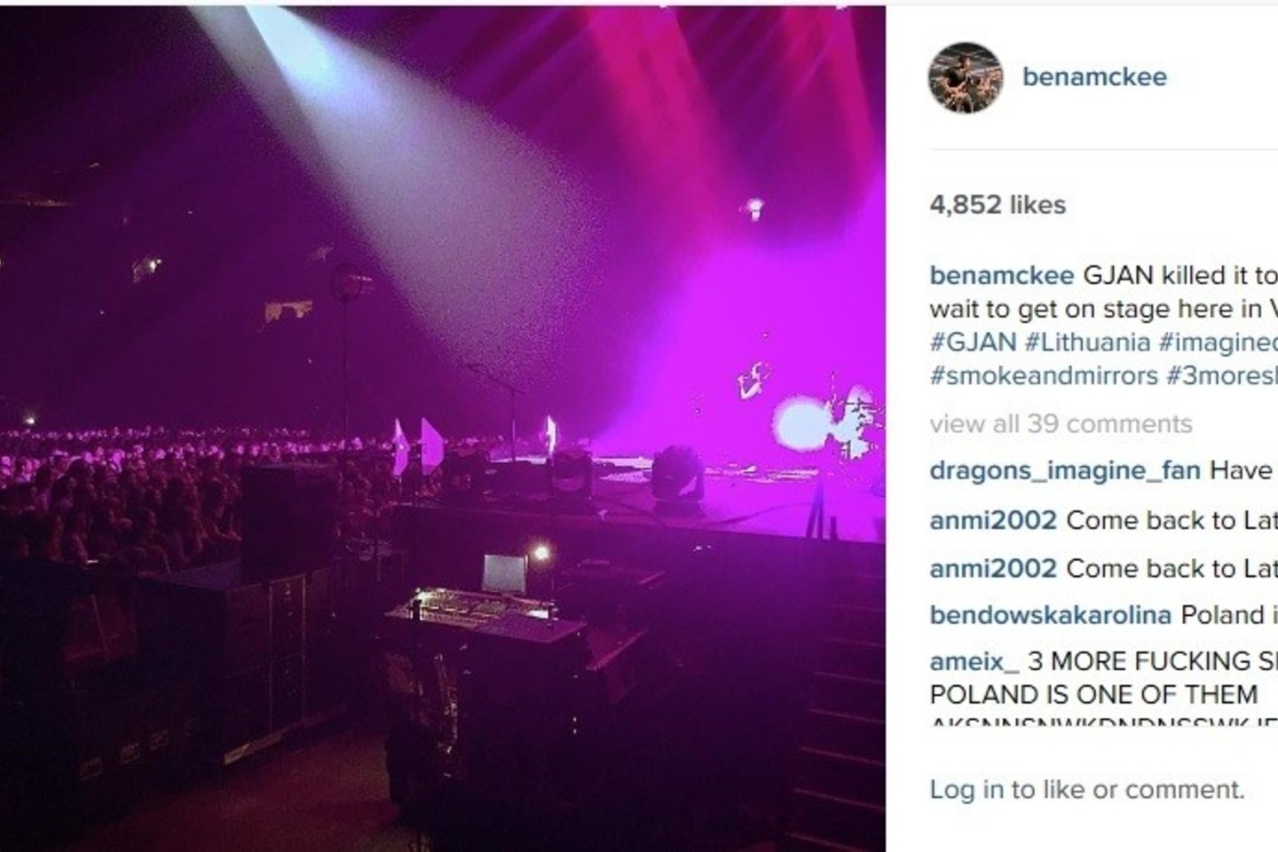 B.McKee mintimi apie GJan pasirodymą pasidalino su savo gerbėjais.<br>„Instagram“