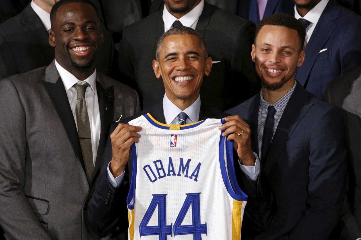 B.Obama susitiko su NBA čempionais.