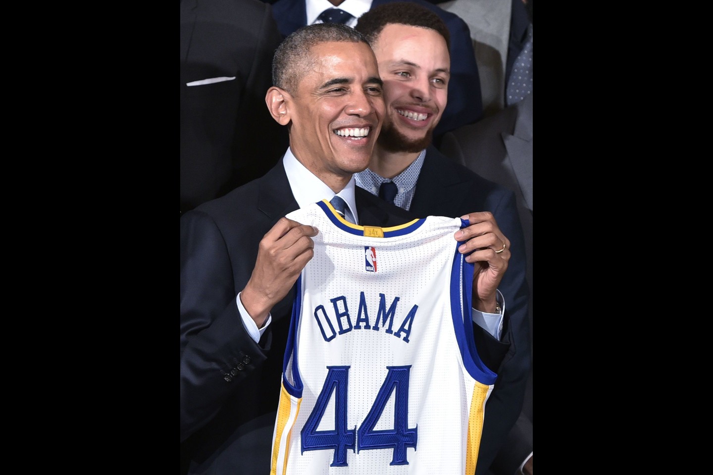 B.Obama susitiko su NBA čempionais.<br>AFP/Scanpix nuotr.