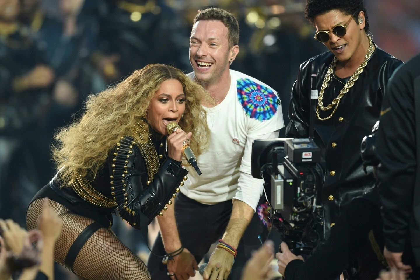 Beyonce, Bruno Marso ir „Coldplay“ pasirodymo akimirka.<br>Scanpix nuotr.