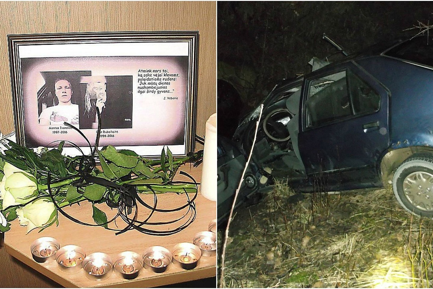 Avarijoje žuvę M.Ivanovas ir E.Dubeikaitė pašarvoti toje pačioje laidojimo namų salėje.
