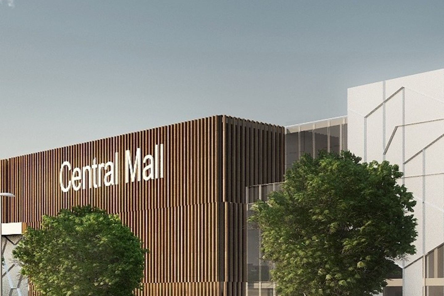 Darbinis prekybos ir pramogų centro pavadinimas – „Central Mall“<br>Vizualizacija