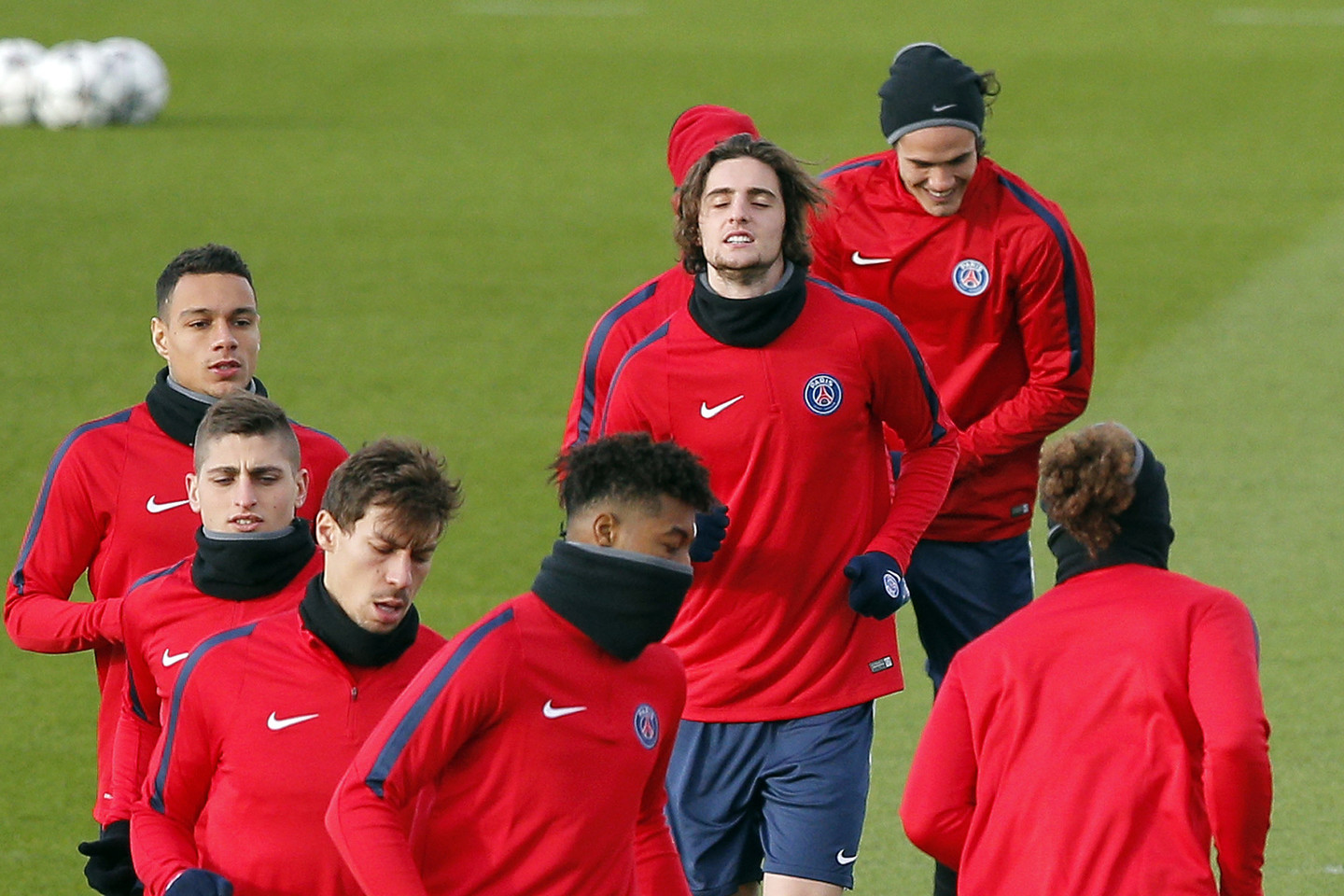 PSG klubo treniruotė prieš antradienio rungtynes su Londono „Chelsea“.