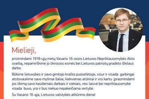 Seimo narys apsijuokė: sveikinime supainiojo trispalvę