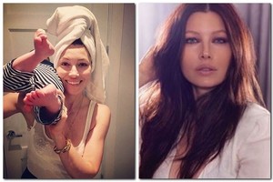 Aktorė Jessica Biel parodė, kaip atrodo be makiažo