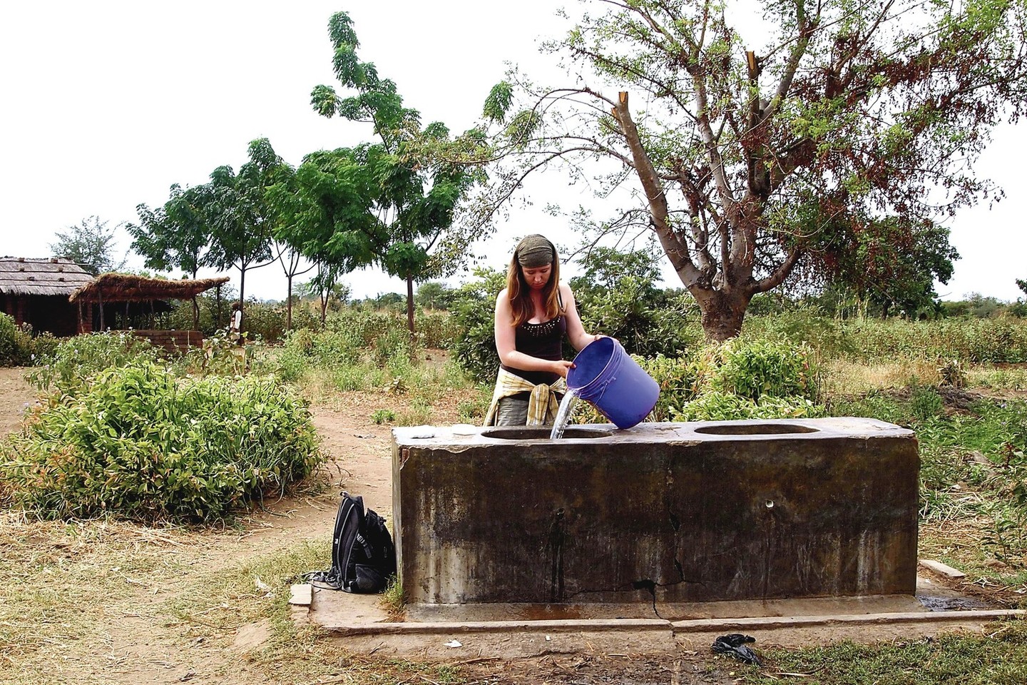 Skalbykla – betono blokas su dviem skylėmis.<br>Nuotr. iš asmeninio albumo.