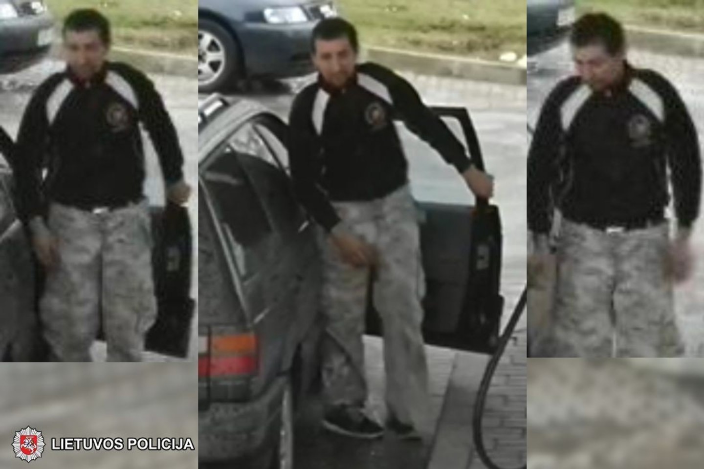 Vilniaus policija prašo pagalbos atpažįstant degalų vagį.