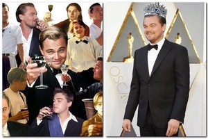 Leonardo DiCaprio laimėjus „Oskarą“ internetas sprogsta nuo memų