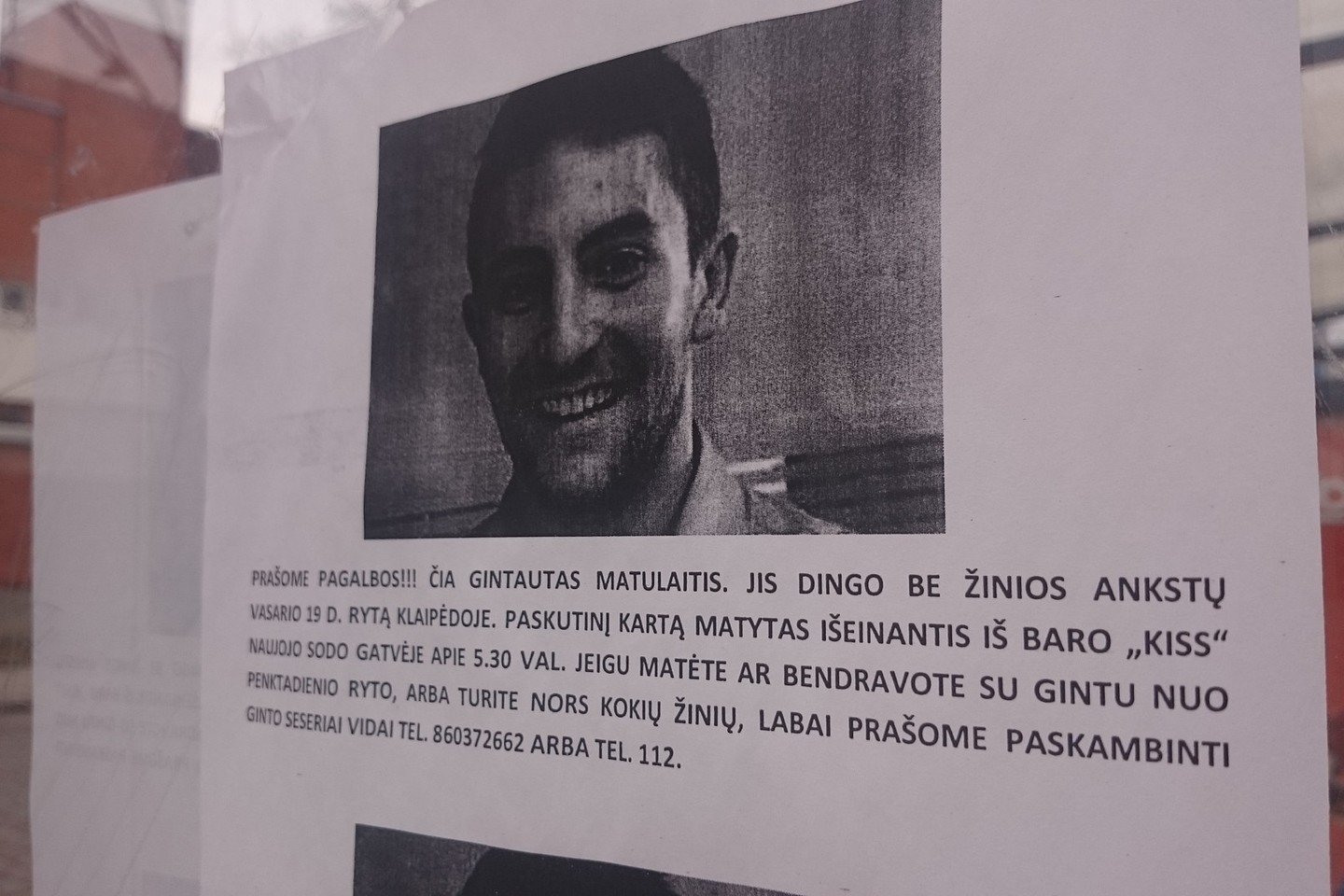 Dingusio Gintauto Matulaičio paieškose – kaltinimai policijai.