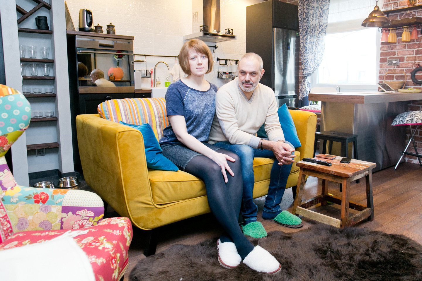 Būsto šeimininkai – maskviečiai Aleksandra ir Nikolajus.