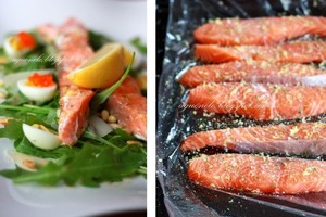 Salotos su šilta lašiša – šeimos mėgstamiausios