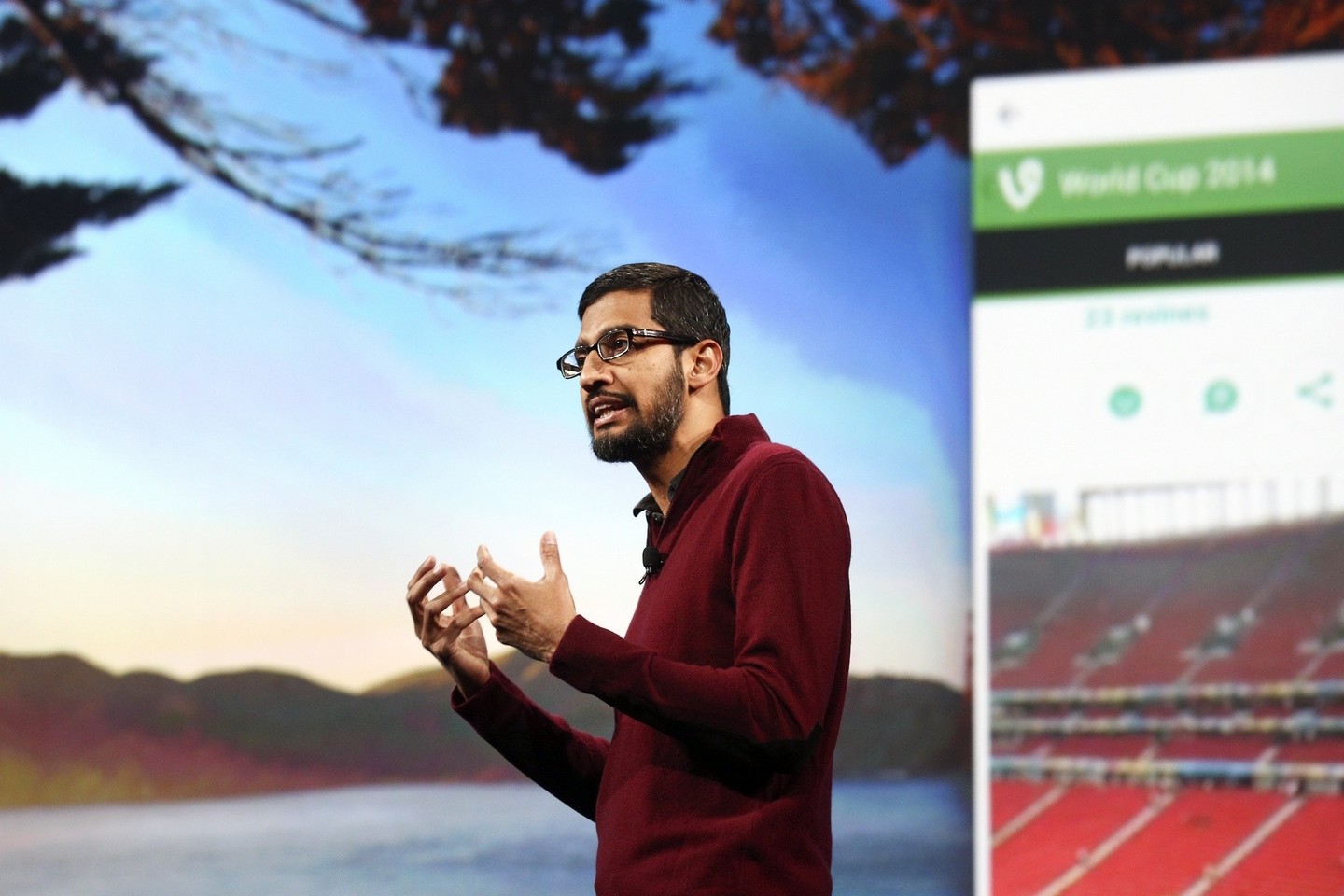 Nors Vakaruose jis yra nežinomas, Indijoje S.Pichai – tikra žvaigždė, beveik nacionalinis didvyris.<br>Reuters/Scanpix nuotr.