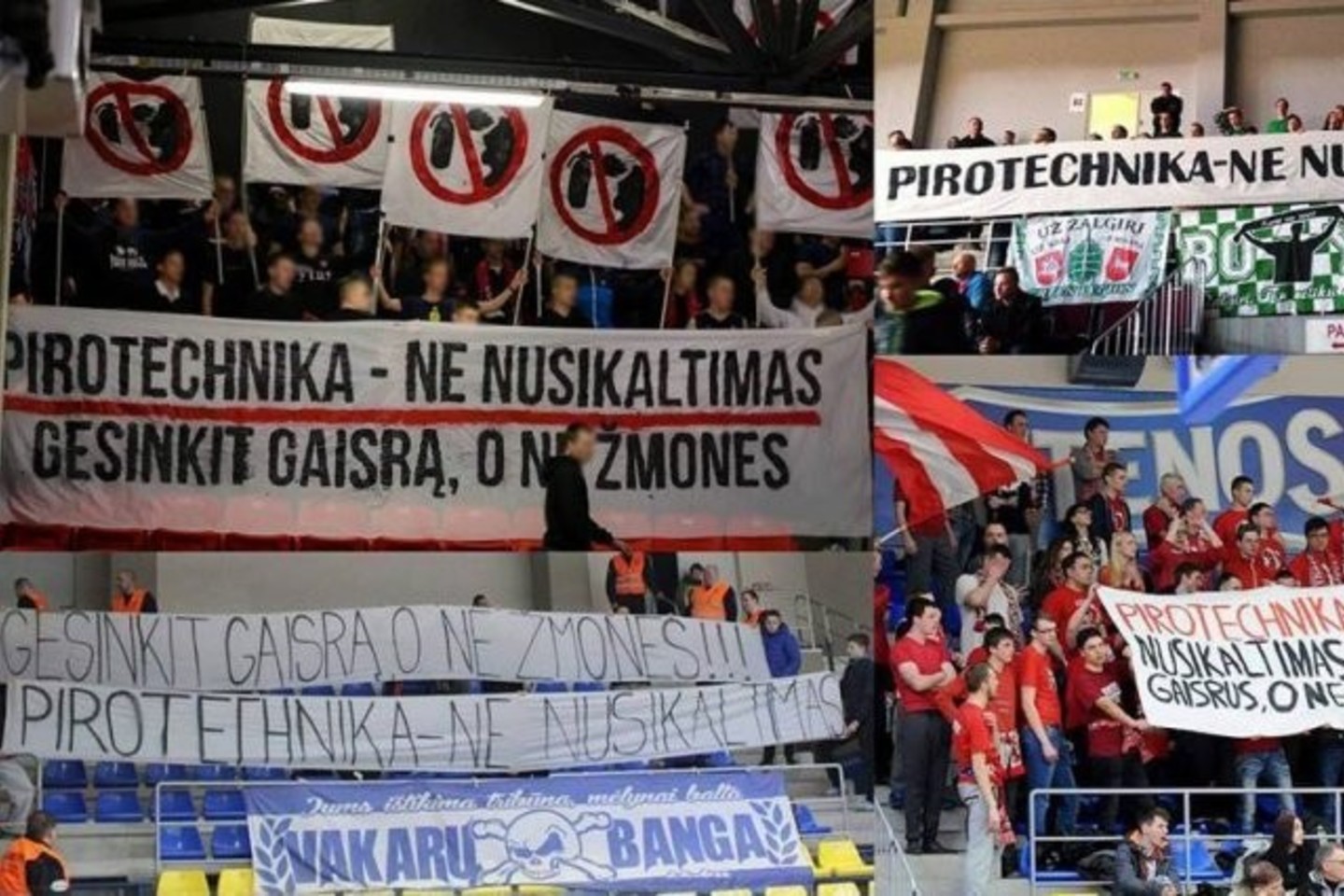Keturios didžiausios Lietuvos klubų fanų grupės surengė protesto akciją.