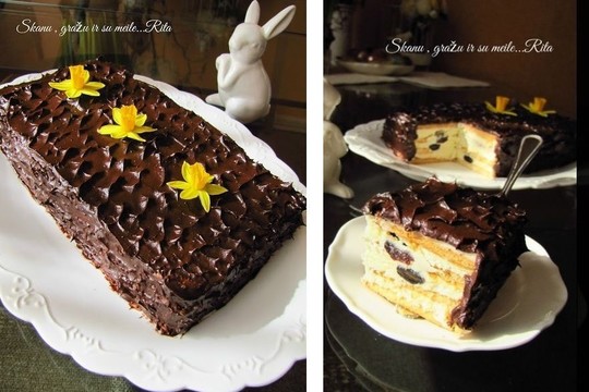 Laiko patikrintas receptas: varškės ir sausainių tortas