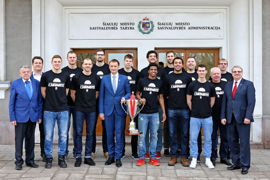 BBL čempionai pagerbti Šiaulių miesto savivaldybėje
