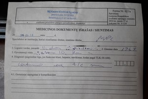 Kauno ligoninės išrašas vyrui tapo rimtu galvosūkiu