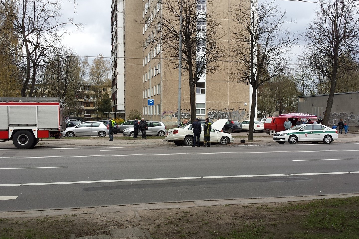 Vilniuje „Volvo“ vairuotojo kelionę nutraukė medis.