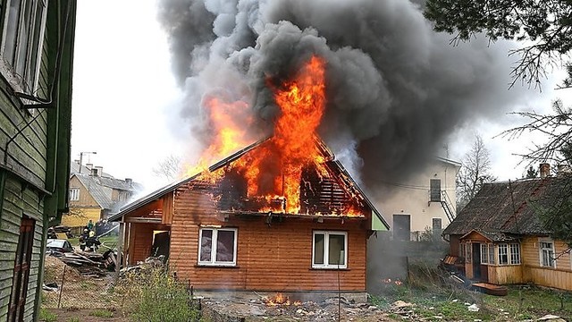 Panevėžyje degusio namo šeimininkas įtaria tyčinį padegimą