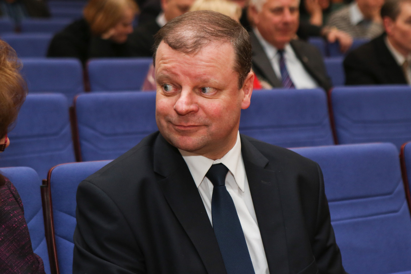 R.Karbauskio vadovaujamos partijos sąrašo vinis – S.Skvernelis.<br>G.Bitvinsko nuotr.