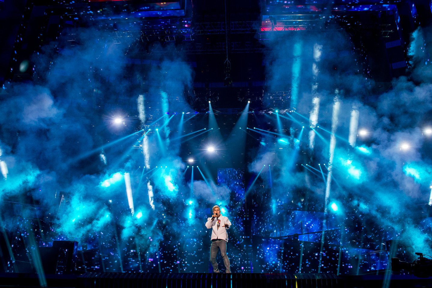 D.Montvydas trečiadienį žengė į „Eurovizijos“ sceną.<br>A.Velikovos (EBU) nuotr.