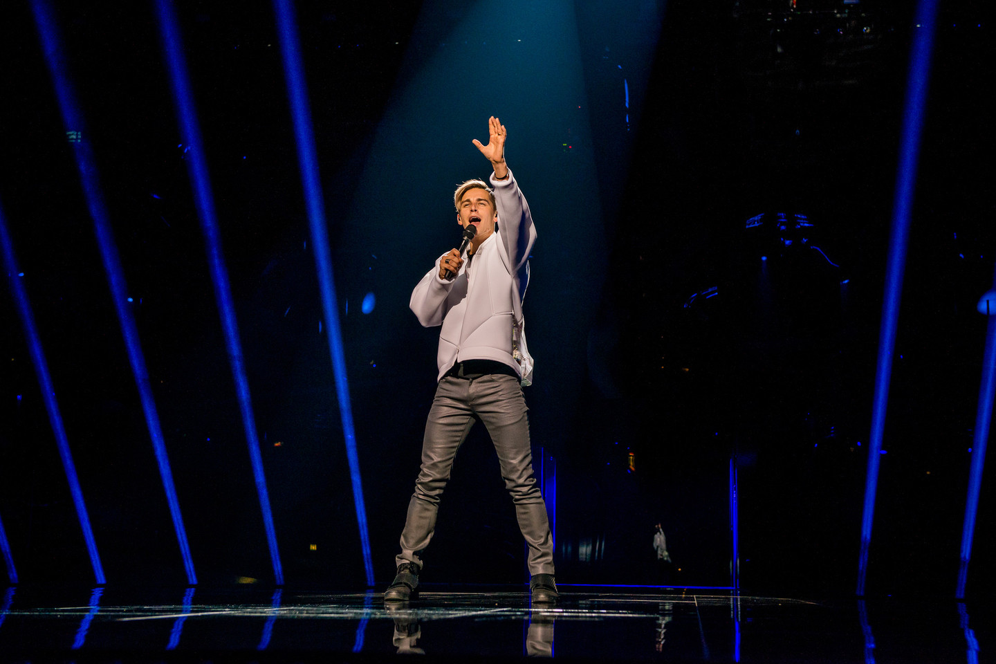 D.Montvydas trečiadienį pasirodė „Eurovizijos“ scenoje.<br>A.Velikovos (EBU) nuotr.