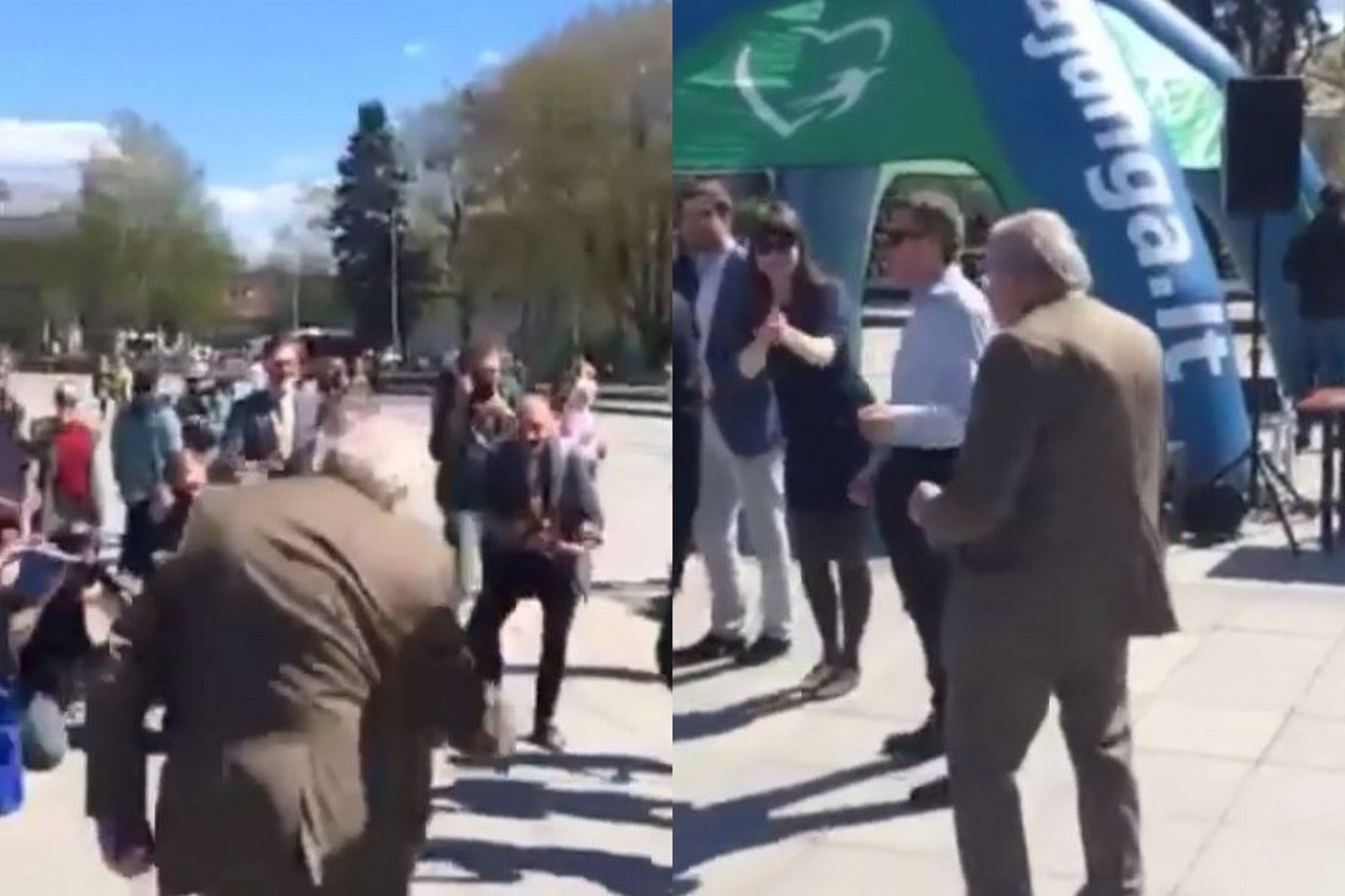 Vytautas Landsbergis šoko Katedros aikštėje.