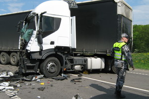 Didelė avarija Lenkijos pasienyje: susidūrė vilkikai ir „Škoda“