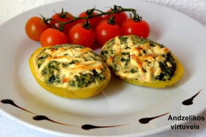 Lašiša įdarytos bulvės – tobulas valgis tiems, kurie mėgsta žuvį