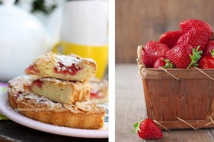 Ilgai neužtruksite, o rezultatas – puikus: pyragas su braškėmis