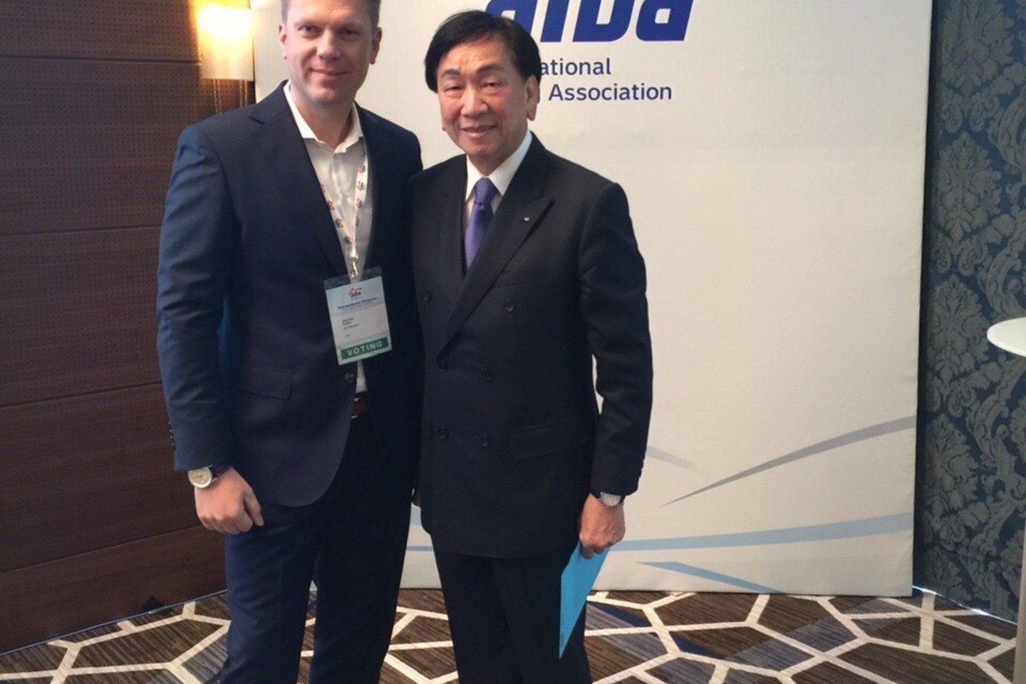 Lietuvos bokso federacijos prezidentas Darius Šaluga ir AIBA prezidentas Ching-Kuo Wu.