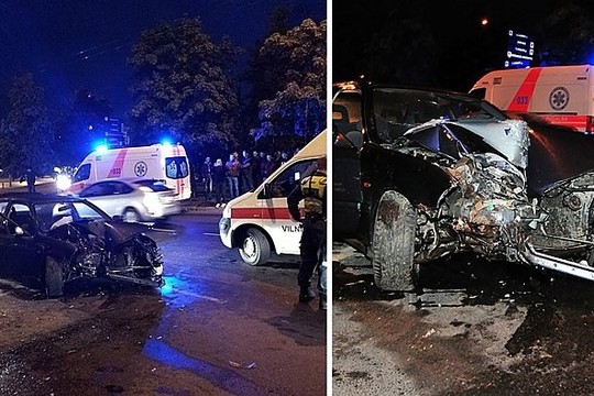 Avarija Vilniaus centre: nesuvaldytas „Honda“ rėžėsi į stulpą