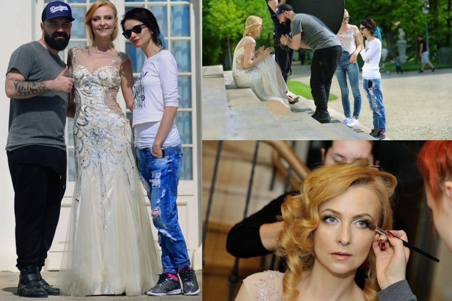Fotosesijos metu Lina vilkėjo „Istituto Cordella“ kurta kūno spalvos ilga suknele. Jos klostes Užutrakyje nuolat taisė šių mados namų širdimi ir stiliste vadinama Carol Cordella.