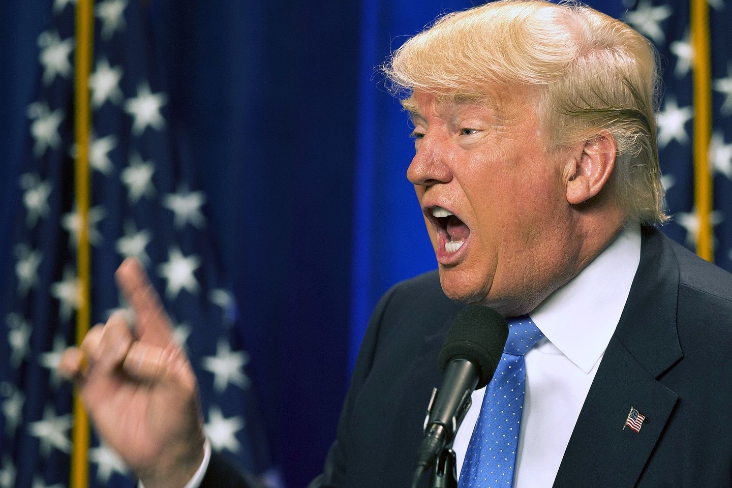 „Negalime toliau leisti plūsti į mūsų šalį tūkstančiams žmonių, daugelis kurių mąsto taip pat, kaip tas laukinis žudikas“, – sakė D.Trumpas.