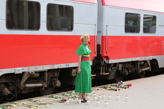 Gedulo ir vilties dienos minėjimas Kauno geležinkelio stotyje.<br>M.Patašiaus nuotr.