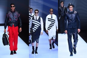 Milano vyrų mados savaitė: „Emporio Armani“ priekabi elegancija