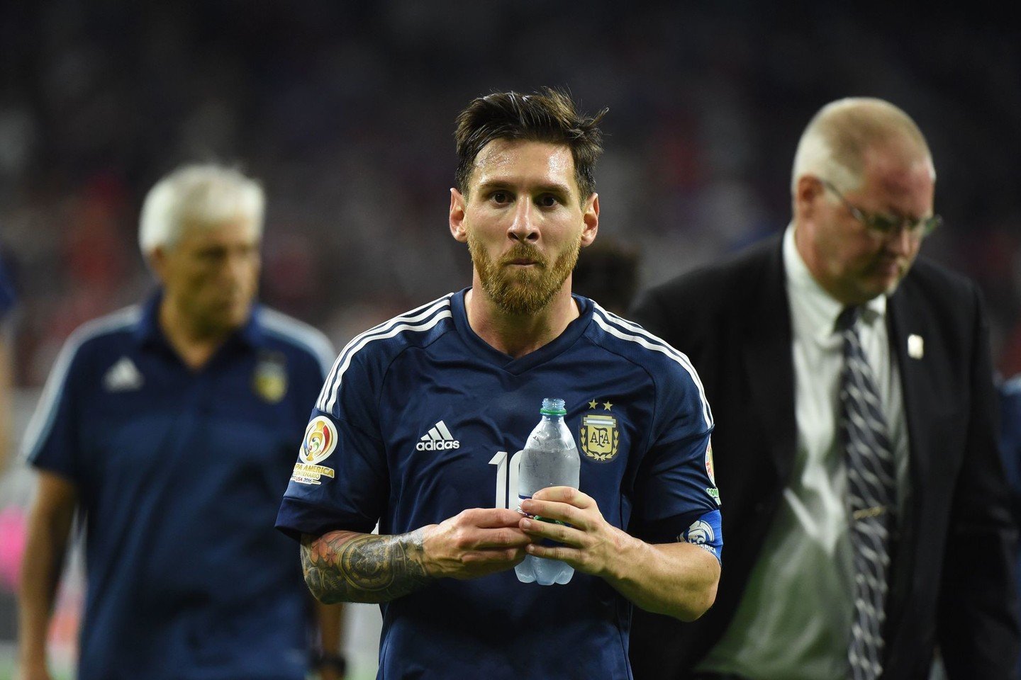 Dabar L.Messi įvaizdis – barzdota futbolo žvaigždė<br>AP nuotr.